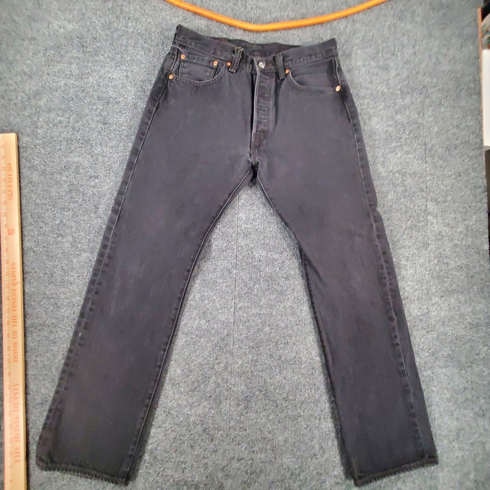 Levi's Jeans Mens 32x30 (FIT 31x29) 501 Black Button Fly Denim *READ DESCRIPTION